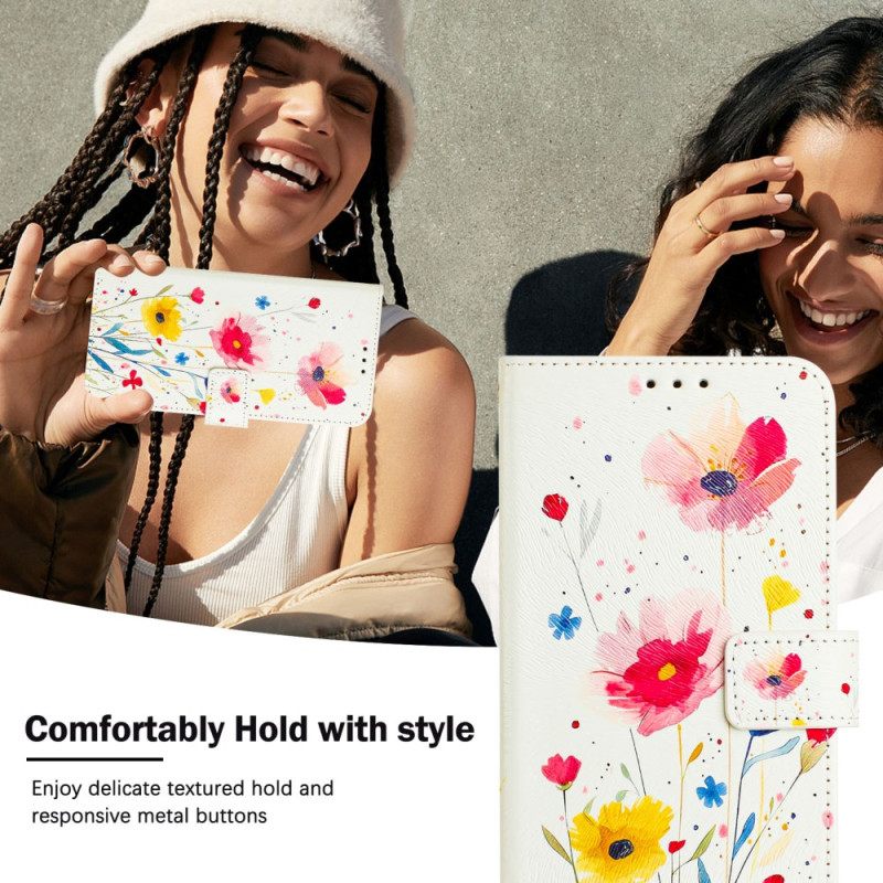 Δερματινη Θηκη Xiaomi 15 Pro Λουλουδάτο Μοτίβο