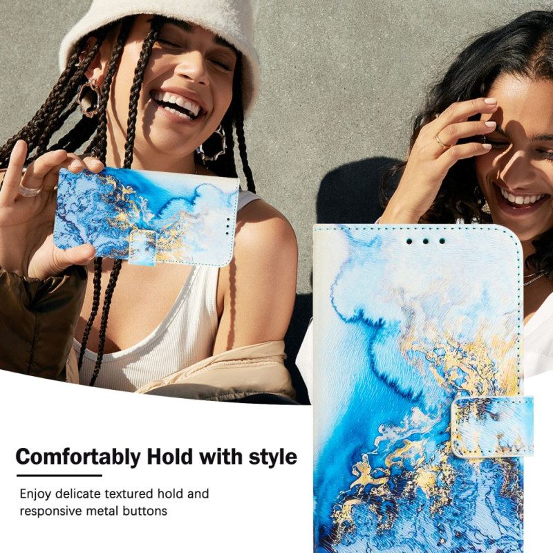 Δερματινη Θηκη Xiaomi 15 Pro Μάρμαρο Ωκεανού