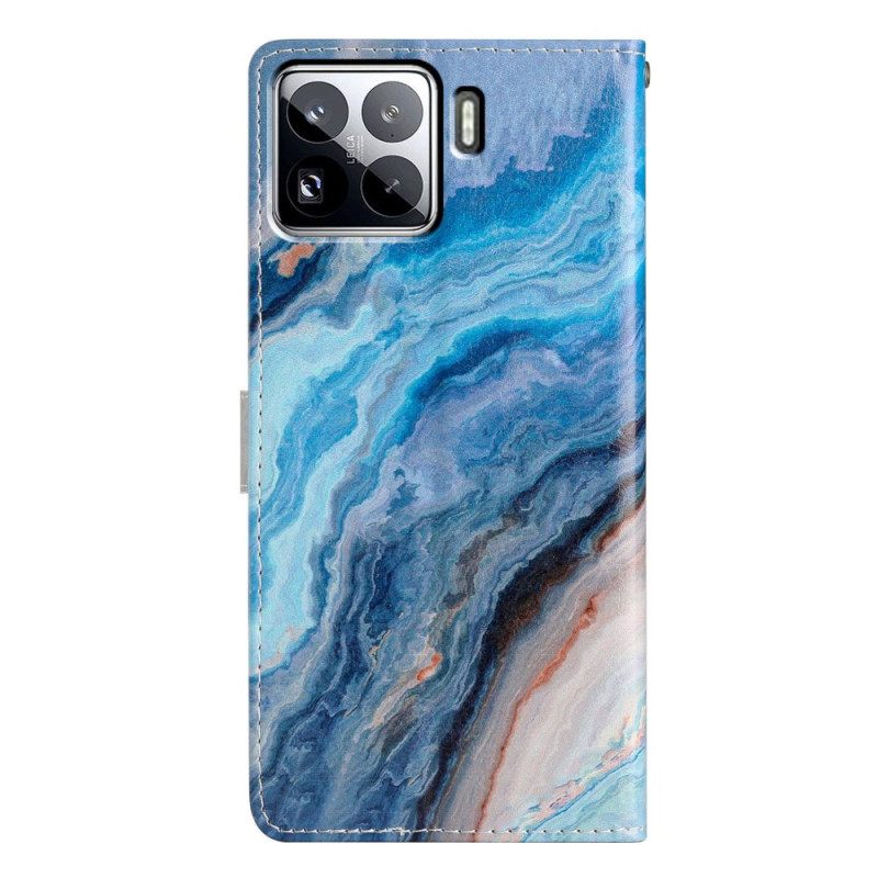 Δερματινη Θηκη Xiaomi 15 Pro Μπλε Μάρμαρο