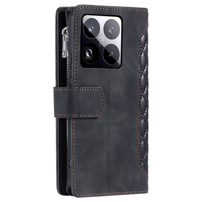 Δερματινη Θηκη Xiaomi 15 Pro Πολυλειτουργικό Καπιτονέ Πορτοφόλι