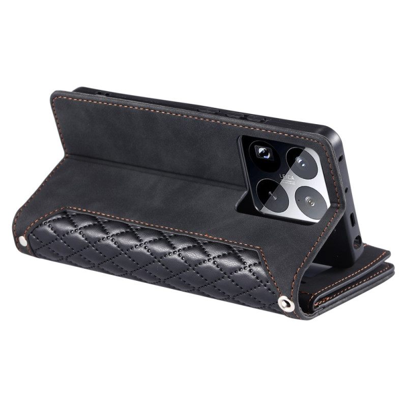 Δερματινη Θηκη Xiaomi 15 Pro Πολυλειτουργικό Καπιτονέ Πορτοφόλι