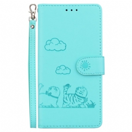 Δερματινη Θηκη Xiaomi 15 Pro Σκηνή Γάτας Με Μπλοκάρισμα Rfid