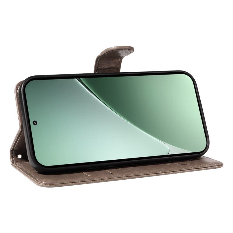 Δερματινη Θηκη Xiaomi 15 Pro Σχέδιο Με Λουλούδια Και Πεταλούδες Σιλικόνης