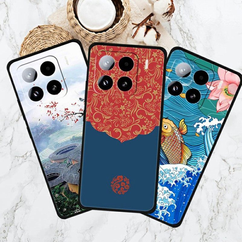 Κάλυμμα Xiaomi 15 Pro Αρχαίος Πύργος Και Ψάρια Σιλικόνης