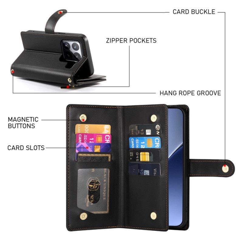 Θηκη Κινητου Xiaomi 15 Pro Θήκες Κινητών Πορτοφόλι Με Λουράκι Και Ώμο