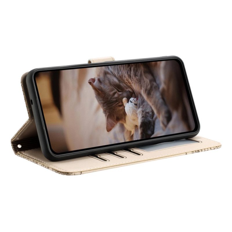 Δερματινη Θηκη Poco X7 5g Κορδόνι Με Μοτίβο Γάτας