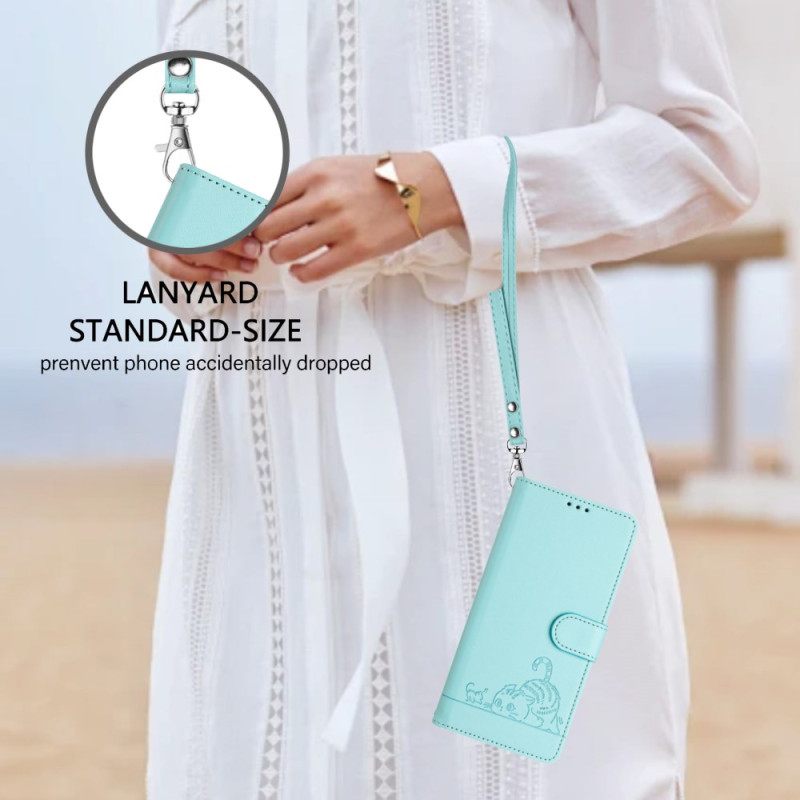 Δερματινη Θηκη Poco X7 5g Σκηνή Γάτας Με Προστασία Rfid