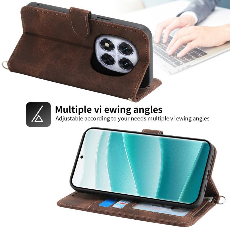 Δερματινη Θηκη Poco X7 5g Σχέδιο Δαντέλας Με Λουράκι Και Λουράκι Ώμου