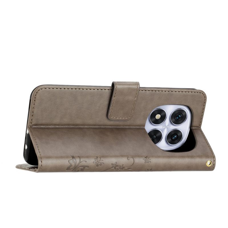 Δερματινη Θηκη Poco X7 5g Τυπωμένες Πεταλούδες Και Λουλούδια