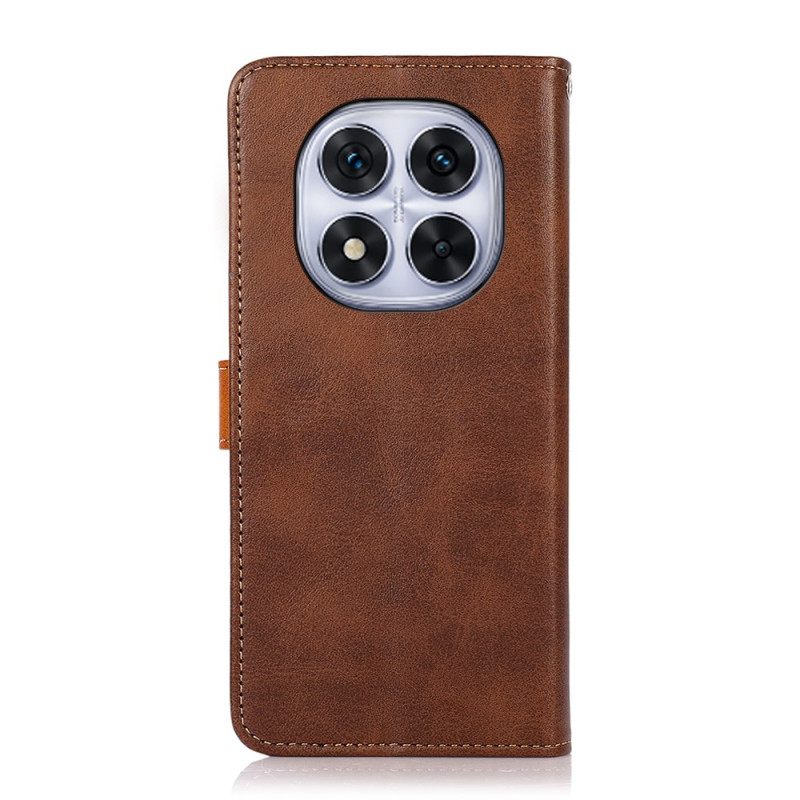 Δερματινη Θηκη Poco X7 5g Χρυσό Κούμπωμα Khazneh