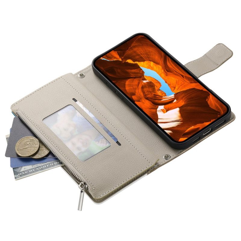 Δερματινη Θηκη Google Pixel 10a Δίχρωμο Πορτοφόλι Με Λουράκια