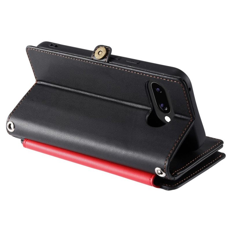 Δερματινη Θηκη Google Pixel 10a Πορτοφόλι Με 8 Θέσεις Για Κάρτες Και Κορδόνι Σιλικόνης