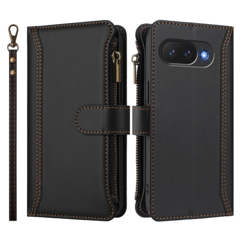 Δερματινη Θηκη Google Pixel 10a Πορτοφόλι Με 9 Υποδοχές Καρτών Σιλικόνης