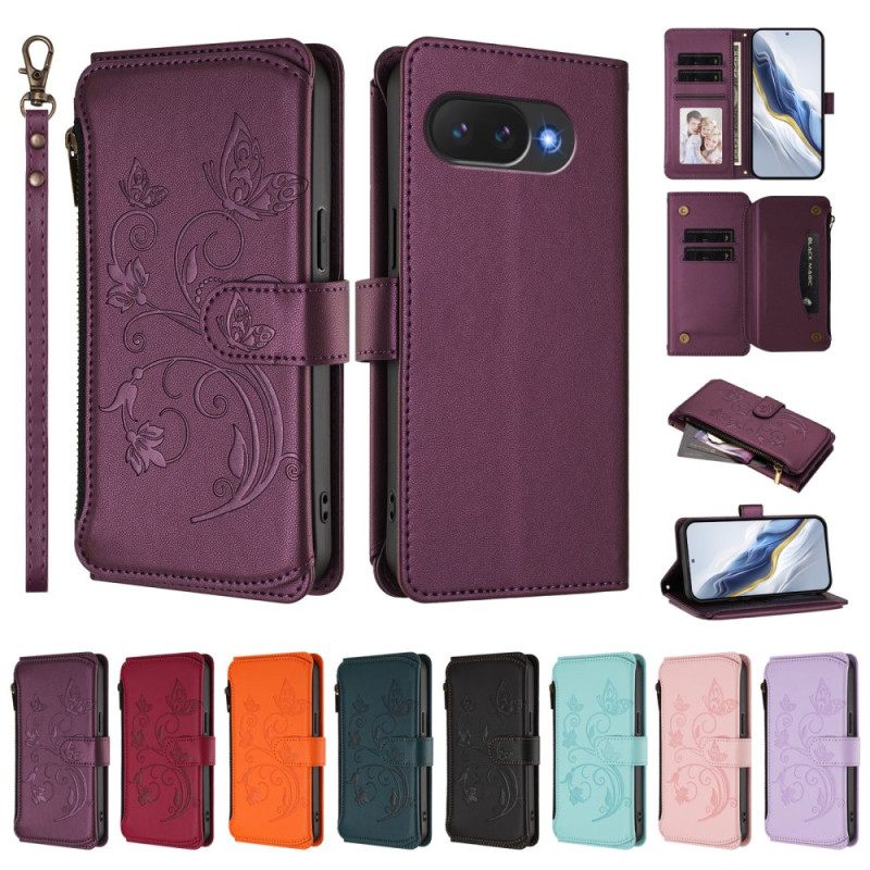 Δερματινη Θηκη Google Pixel 10a Πορτοφόλι Με Λουλουδάτο Σχέδιο