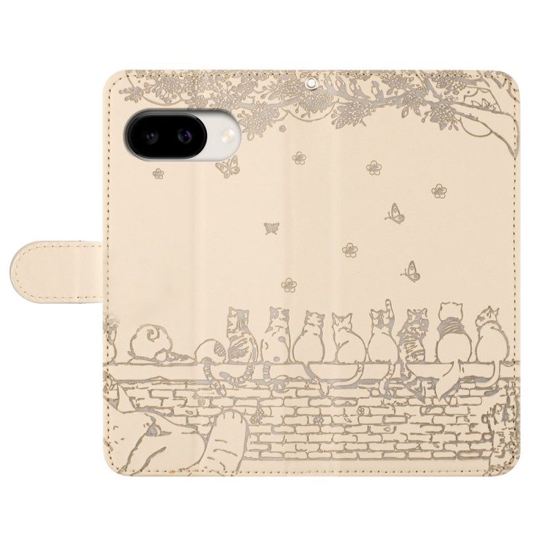 Δερματινη Θηκη Google Pixel 10a Σχέδιο Γάτας Σιλικόνης