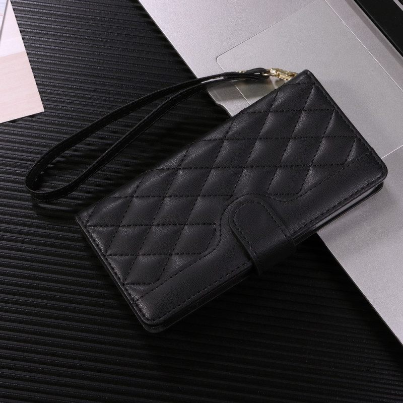 Θηκη Κινητου Google Pixel 10a Καπιτονέ Πορτοφόλι Με Λουράκι Και Λουράκι Ώμου