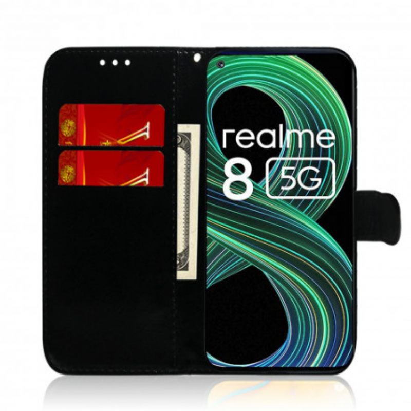 Κάλυμμα Realme 8 5G Κάλυμμα Καθρέφτη Από Συνθετικό Δέρμα