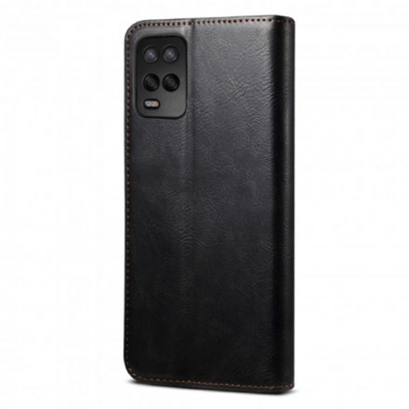 θηκη κινητου Realme 8 5G Θήκη Flip Κερωμένο Συνθετικό Δέρμα