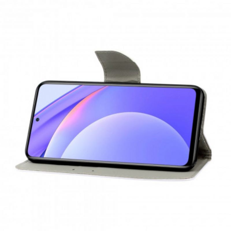 Κάλυμμα Xiaomi Mi 10T Lite / Redmi Note 9 Pro 5G Πρασινομάτινη Γάτα Με Κορδόνι