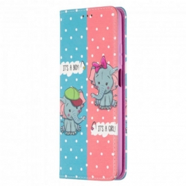 θηκη κινητου Xiaomi Mi 10T Lite / Redmi Note 9 Pro 5G Θήκη Flip Μωρά Ελέφαντα