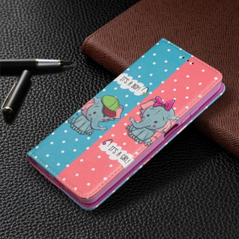 θηκη κινητου Xiaomi Mi 10T Lite / Redmi Note 9 Pro 5G Θήκη Flip Μωρά Ελέφαντα