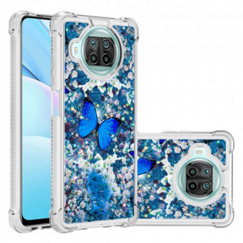 Θήκη Xiaomi Mi 10T Lite / Redmi Note 9 Pro 5G Glitter Blue Butterflies