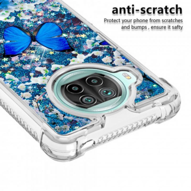 Θήκη Xiaomi Mi 10T Lite / Redmi Note 9 Pro 5G Glitter Blue Butterflies
