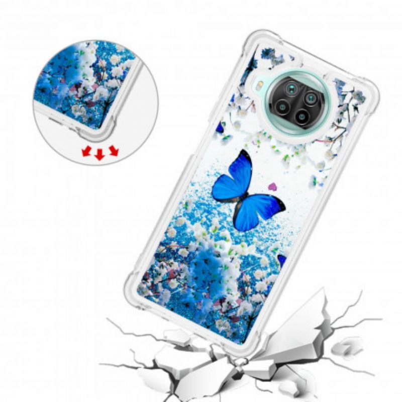 Θήκη Xiaomi Mi 10T Lite / Redmi Note 9 Pro 5G Glitter Blue Butterflies