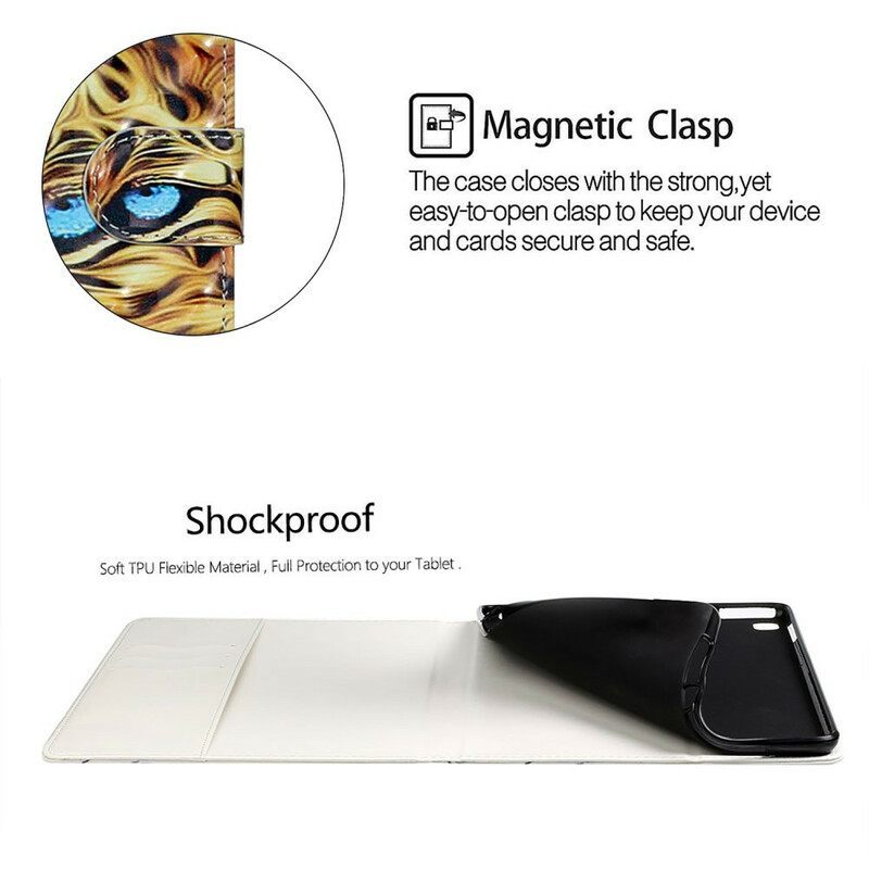 δερματινη θηκη Samsung Galaxy Tab S8 Plus / Tab S7 Plus Tiger Art
