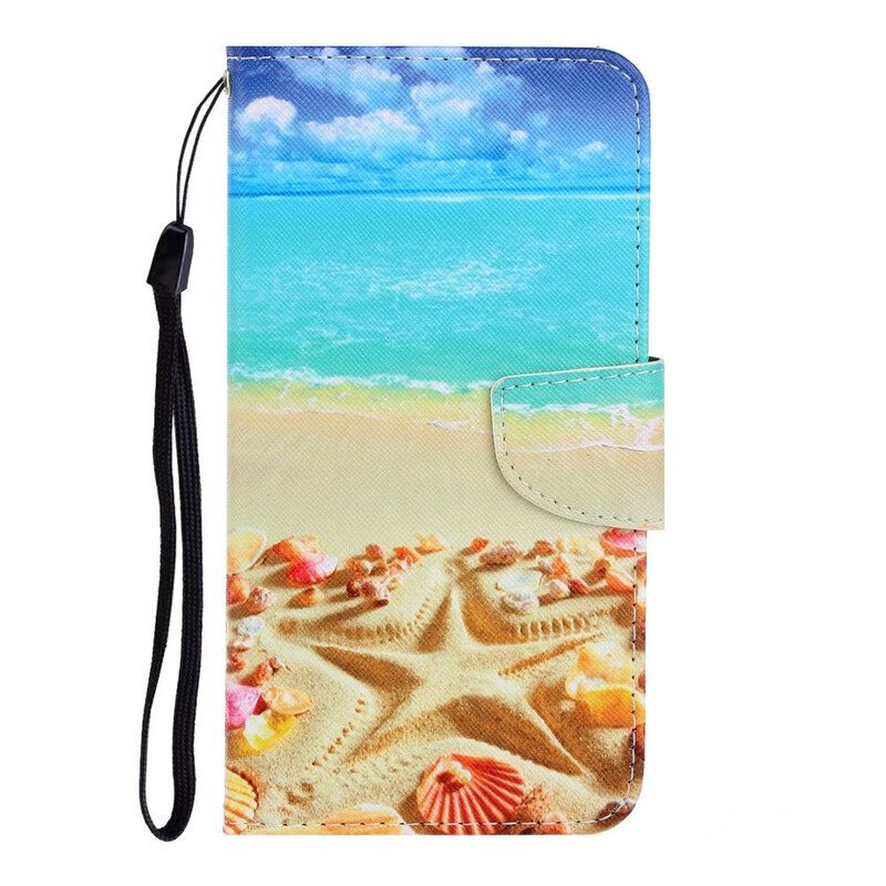 Θήκη Flip Xiaomi Redmi 9C με κορδονι Strappy Beach