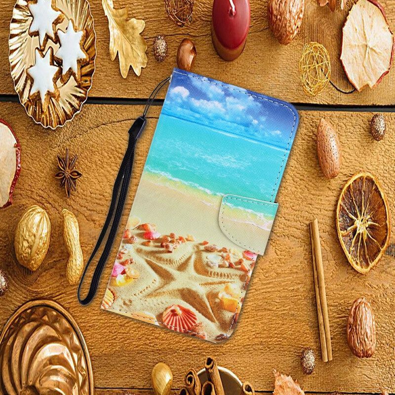 Θήκη Flip Xiaomi Redmi 9C με κορδονι Strappy Beach