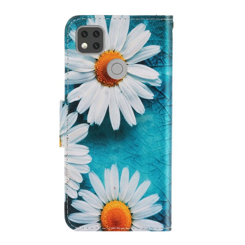 Θήκη Flip Xiaomi Redmi 9C με κορδονι Strappy Daisies