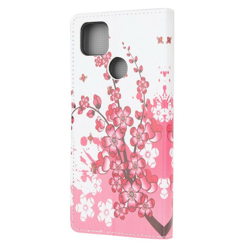 Θήκη Flip Xiaomi Redmi 9C Τροπικά Λουλούδια