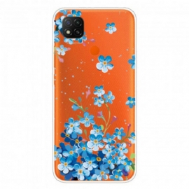 θηκη κινητου Xiaomi Redmi 9C Μπουκέτο Με Μπλε Λουλούδια
