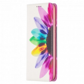 θηκη κινητου Xiaomi Redmi 9C Θήκη Flip Λουλούδι Ακουαρέλας