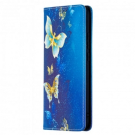 θηκη κινητου Xiaomi Redmi 9C Θήκη Flip Πολύχρωμες Πεταλούδες