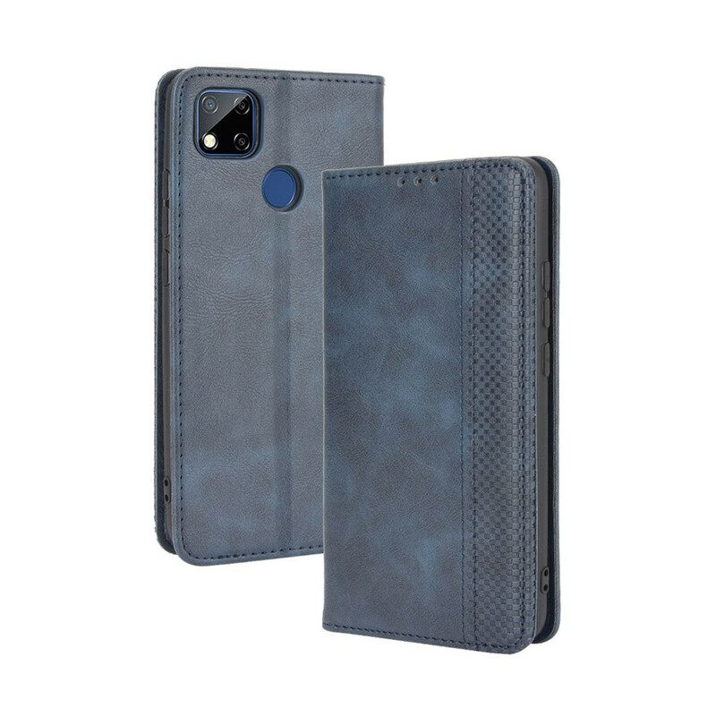 θηκη κινητου Xiaomi Redmi 9C Θήκη Flip Στυλιζαρισμένο Vintage Δερμάτινο Εφέ