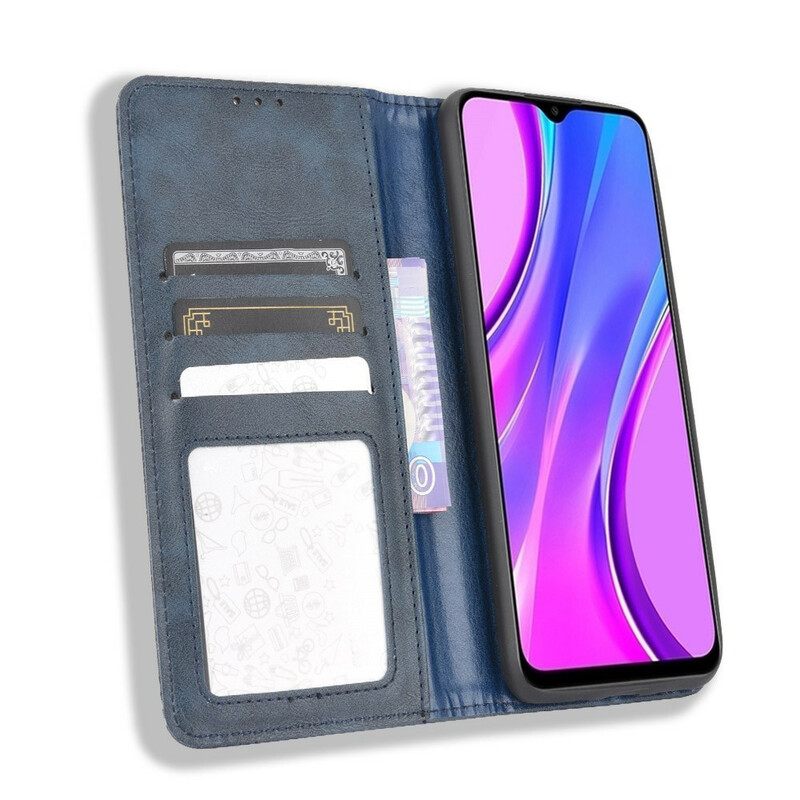 θηκη κινητου Xiaomi Redmi 9C Θήκη Flip Στυλιζαρισμένο Vintage Δερμάτινο Εφέ