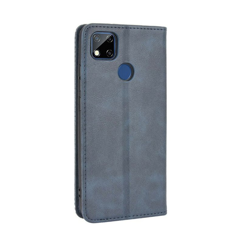 θηκη κινητου Xiaomi Redmi 9C Θήκη Flip Στυλιζαρισμένο Vintage Δερμάτινο Εφέ