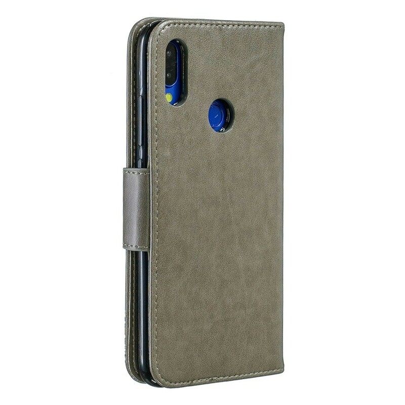 δερματινη θηκη Xiaomi Redmi Note 7 με κορδονι Πεταλούδες Με Στάμπα