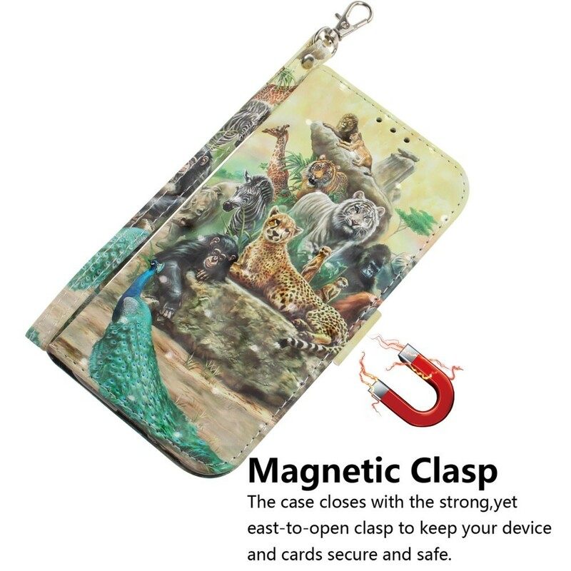 Κάλυμμα Xiaomi Redmi Note 7 με κορδονι Ζώα Safari Στο Lanyard