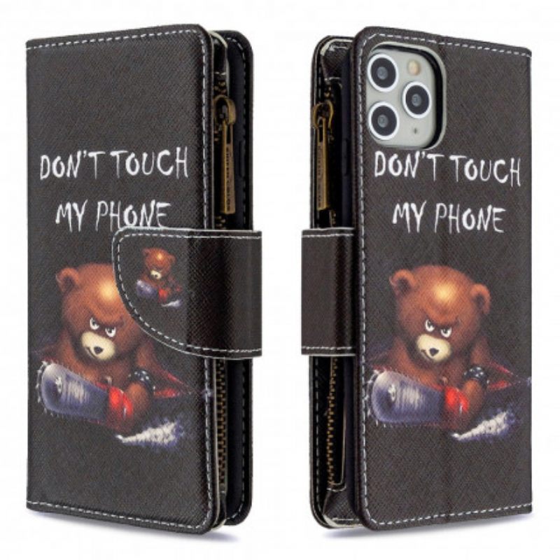 Κάλυμμα iPhone 11 Pro Max Τσέπη Με Φερμουάρ Για Αρκούδα