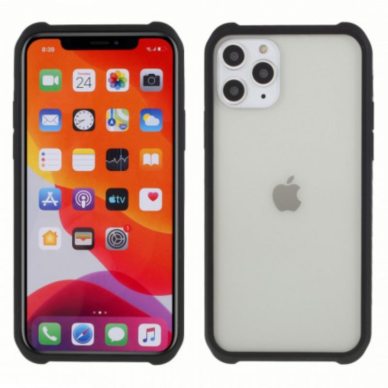 Θήκη iPhone 11 Pro Max Σκληρυμένο Γυαλί Και Σιλικόνη Με Φιλμ Οθόνης