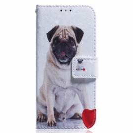 Θήκη Flip Xiaomi Redmi Note 12 5G με κορδονι Σκύλος Πατημασιάς Με Κορδόνι