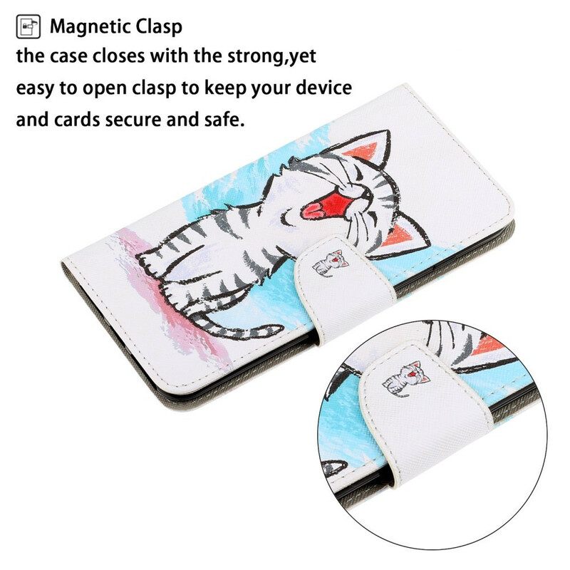 δερματινη θηκη Xiaomi Redmi Note 8 με κορδονι Strappy Kitten