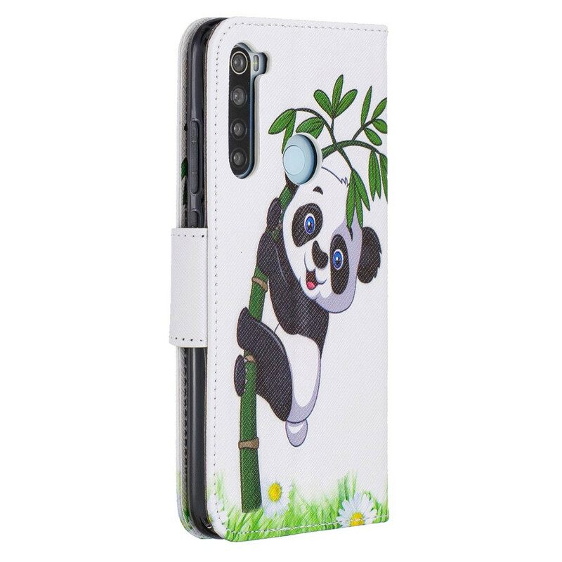 δερματινη θηκη Xiaomi Redmi Note 8 Panda On Bamboo