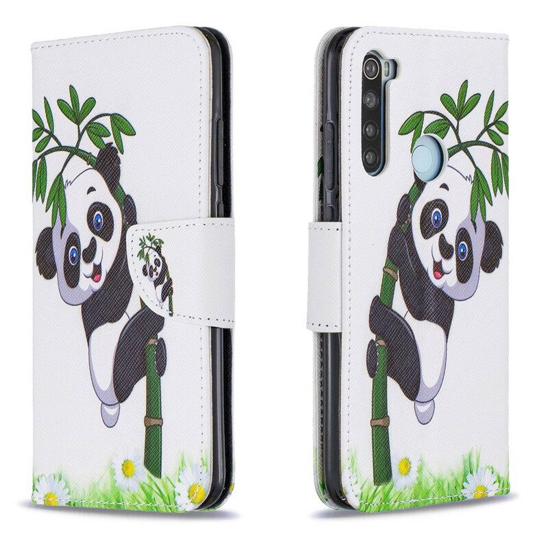 δερματινη θηκη Xiaomi Redmi Note 8 Panda On Bamboo
