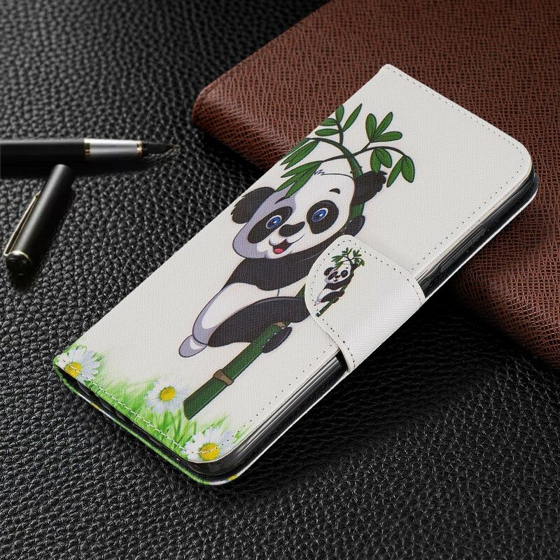 δερματινη θηκη Xiaomi Redmi Note 8 Panda On Bamboo