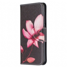 Θήκη Flip Xiaomi Redmi Note 8 Ροζ Λουλούδι