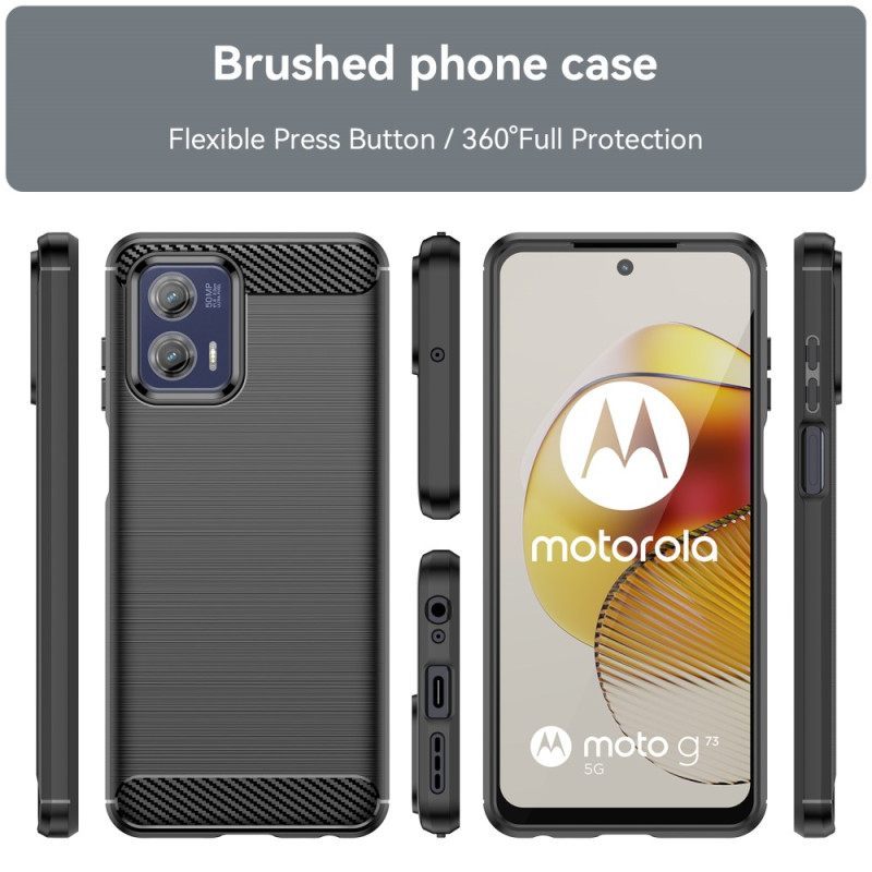 Θήκη Moto G73 5G Βουρτσισμένο Ανθρακόνημα